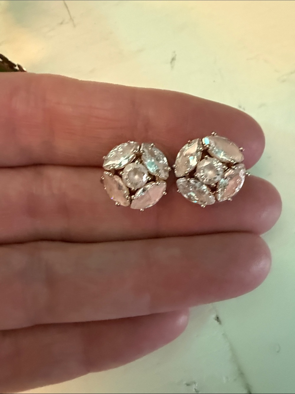 Kate Spade Crystal Cluster Stud Earrings - Pink and Clear